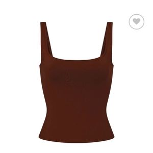 NWT SKIMS Shaping Swim Tank Bikini Top Cocoa Brown PLUS 4X
